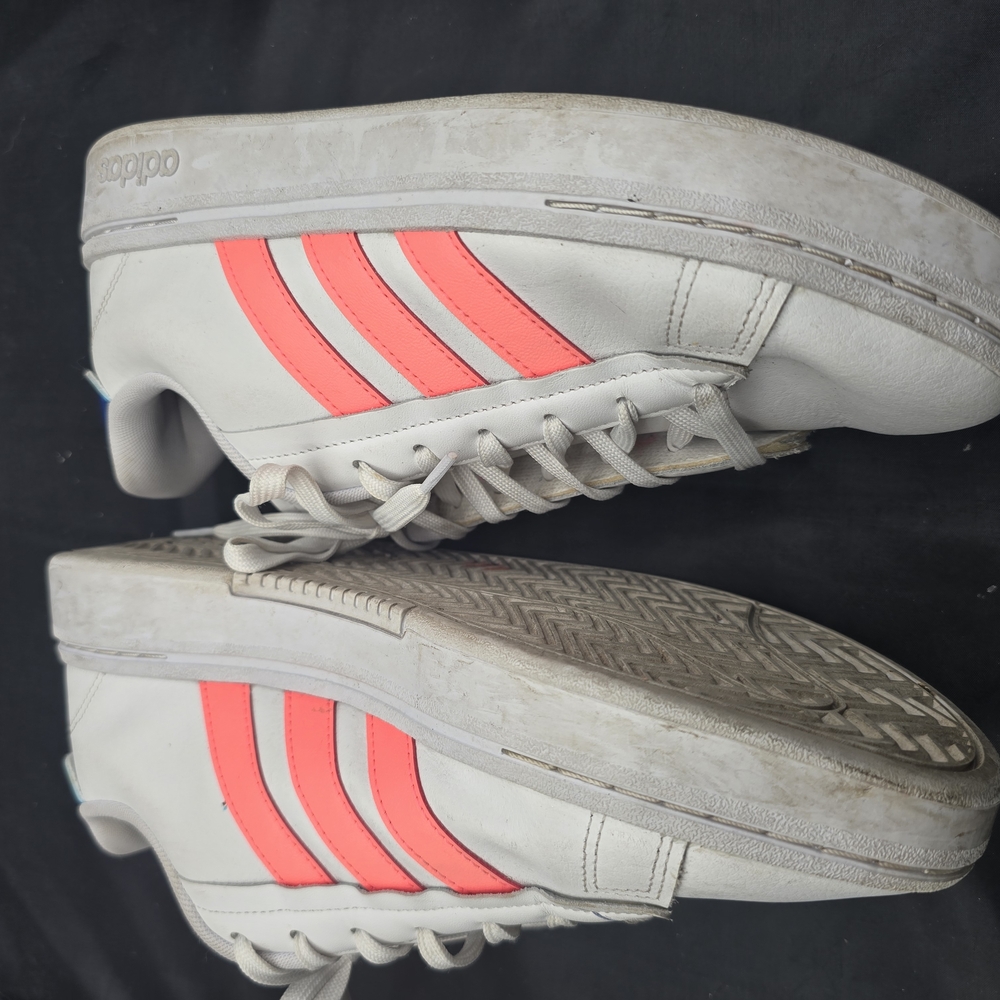Adidas Sneakers with Bright Coral Stripes